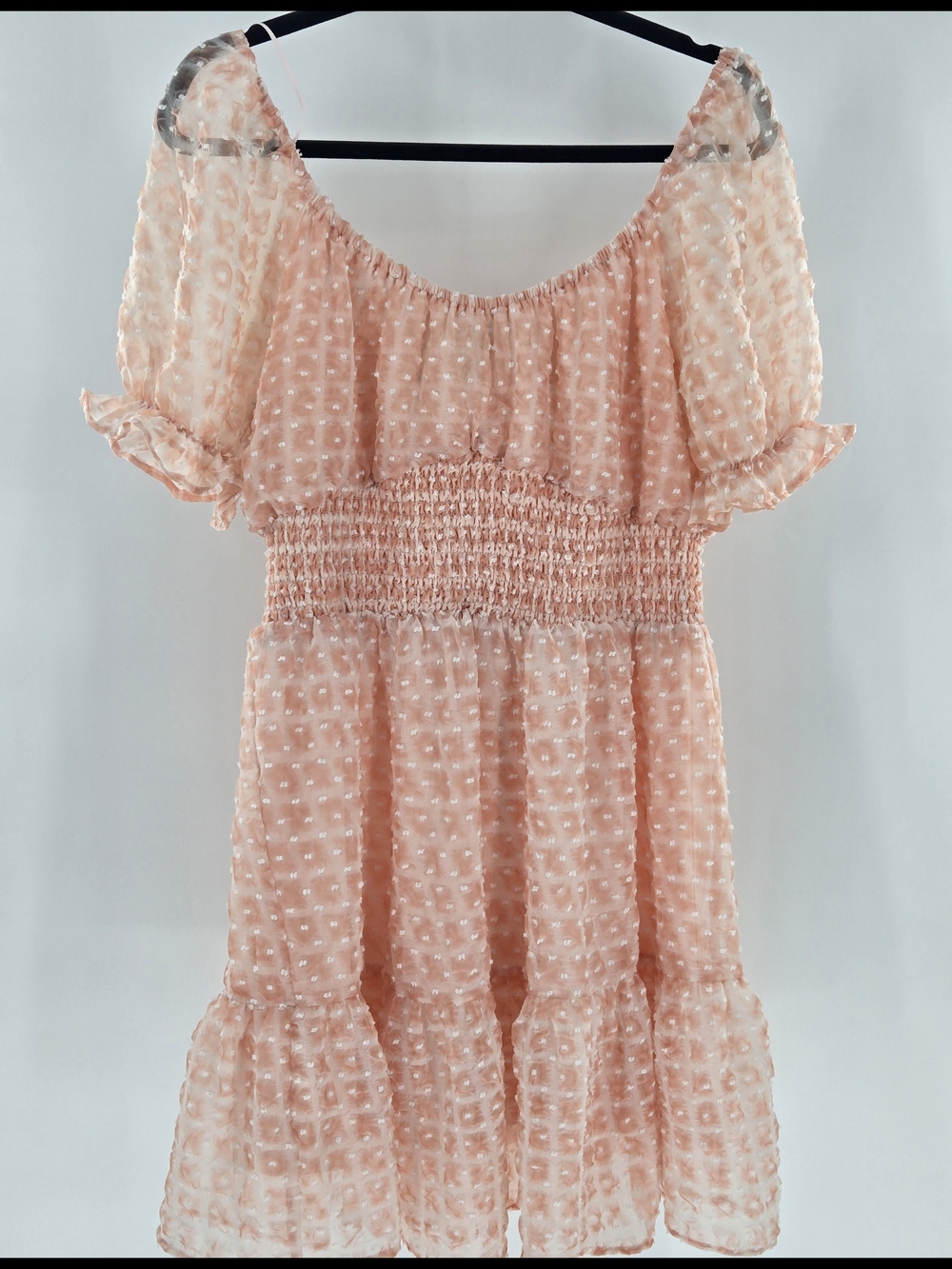 Flying Tomato A Calin L Dress Smocked Puff Sleeves Femme Flirty Versatile Staple - Picture 12 of 16
